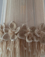 Floral-Trim White Macramé Pendant Light - Image 8