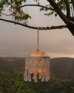 Boho Macramé Hanging Lantern Shade - Image 9