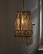 Handmade Macramé Ceiling Pendant Light - Image 4