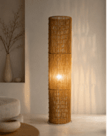 Handcrafted Rattan Floor Lamp – Minimalist Boho Ambient Light - Image 2
